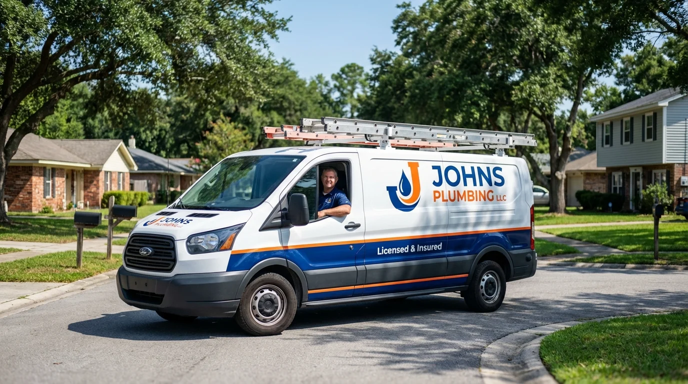 Johns Plumbing LLC service van in Fairborn, OH